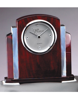 Rosewood with Chrome Accent Clock